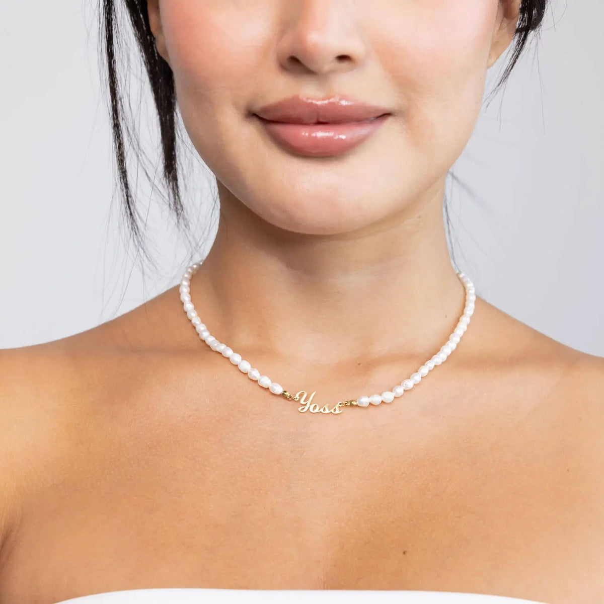 Collier personnalisé prénom et perles d'eau douce — photo 1