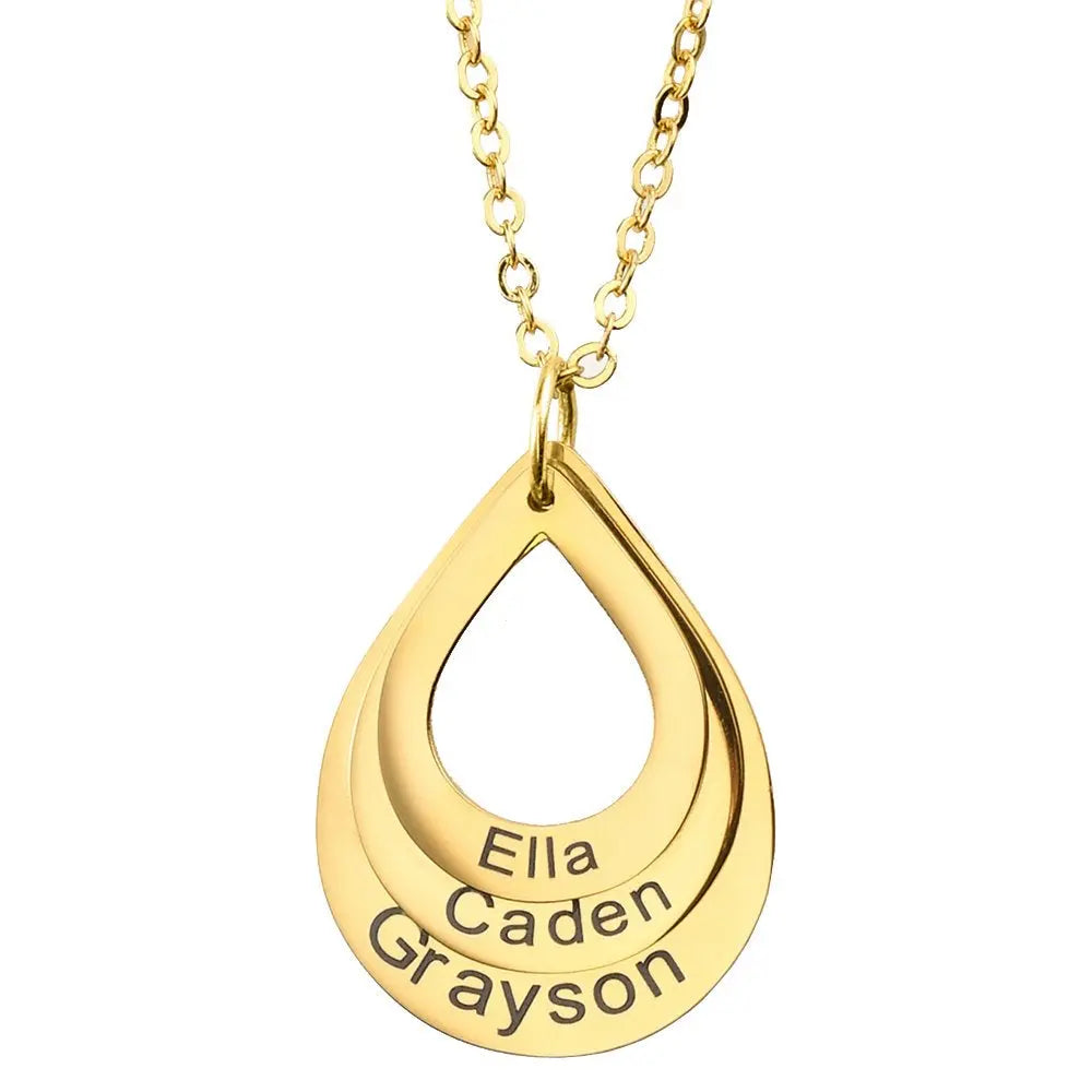 Collier gouttes personnalisé avec prénoms — photo 1