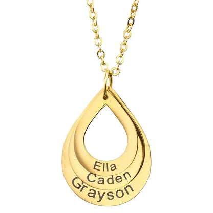 Collier gouttes personnalisé avec prénoms — photo 1