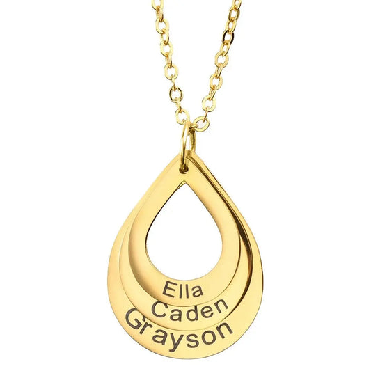 Collier gouttes personnalisé avec prénoms — photo 1