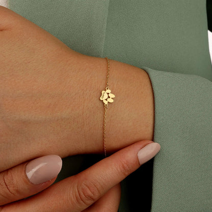 Bracelet personnalisé patte et prénom — photo 1