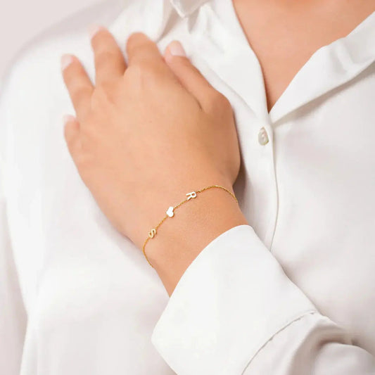 Bracelet personnalisé avec initiales latérales — photo 1