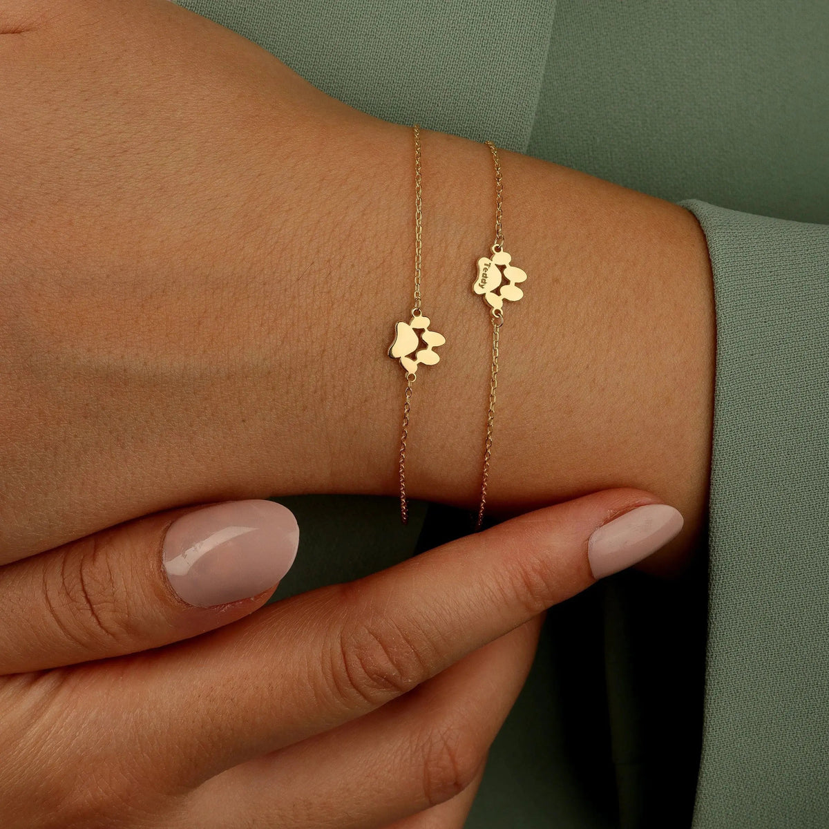 Bracelet personnalisé patte et prénom — photo 2