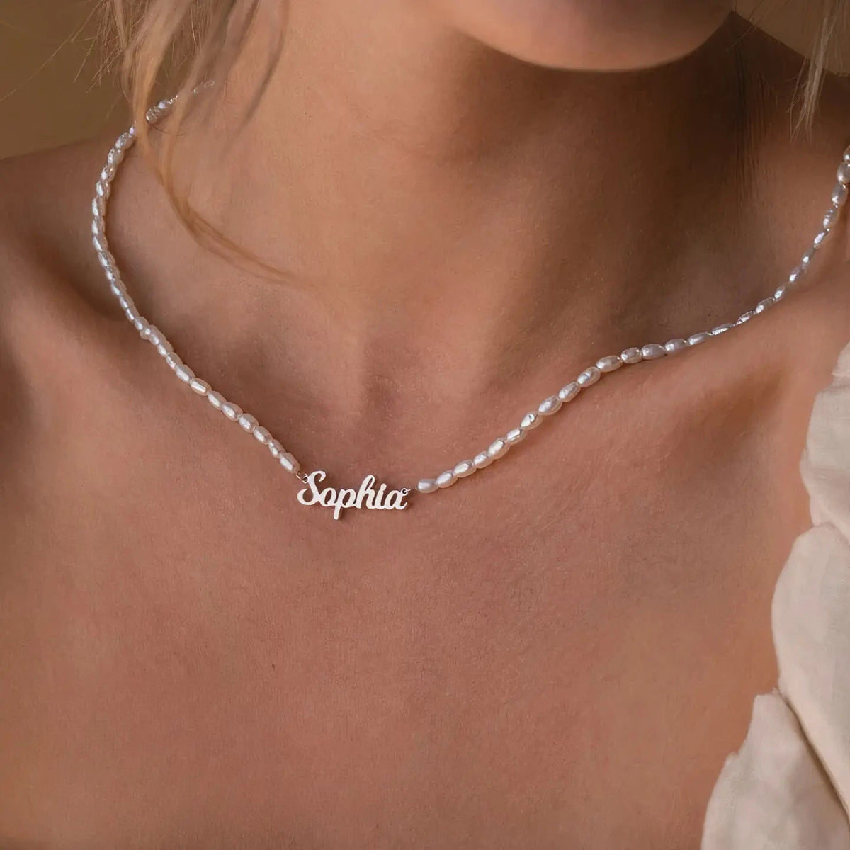 Collier personnalisé prénom et perles d'eau douce — photo 2