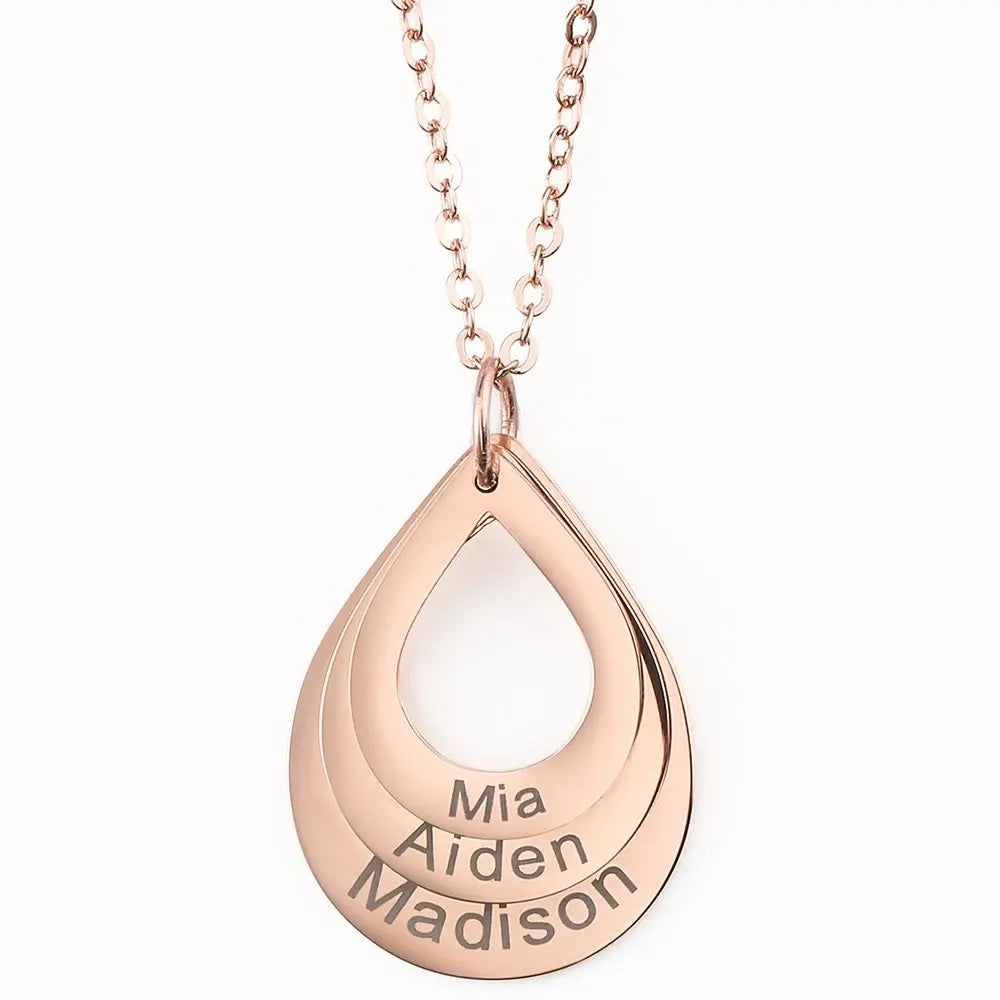 Collier gouttes personnalisé avec prénoms — photo 3