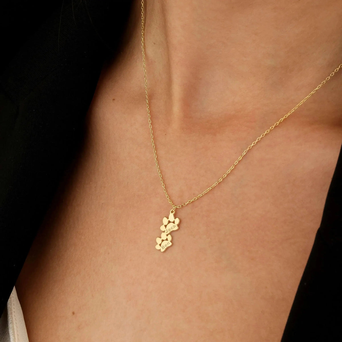 Collier personnalisé prénom et patte — photo 3