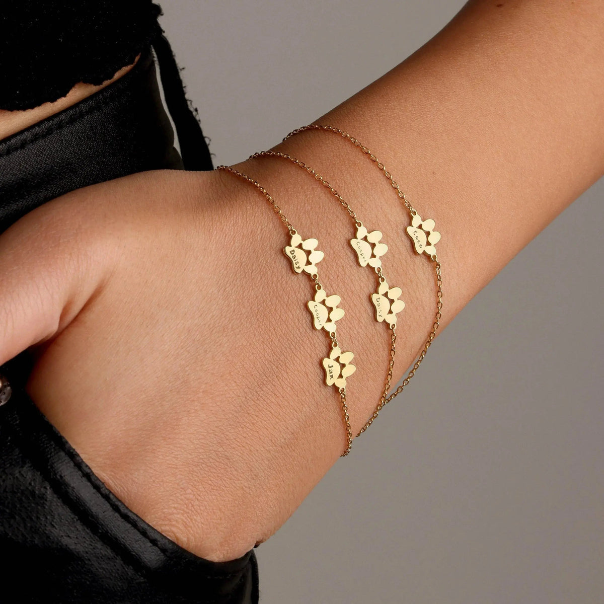 Bracelet personnalisé patte et prénom — photo 3