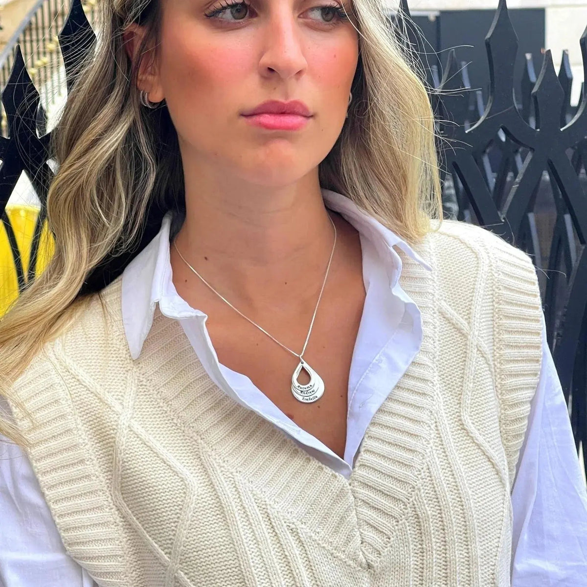 Collier gouttes personnalisé avec prénoms — photo 6