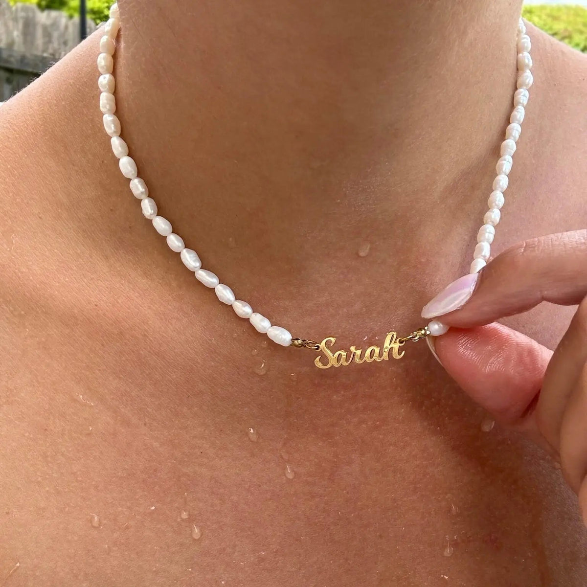 Collier personnalisé prénom et perles d'eau douce — photo 6