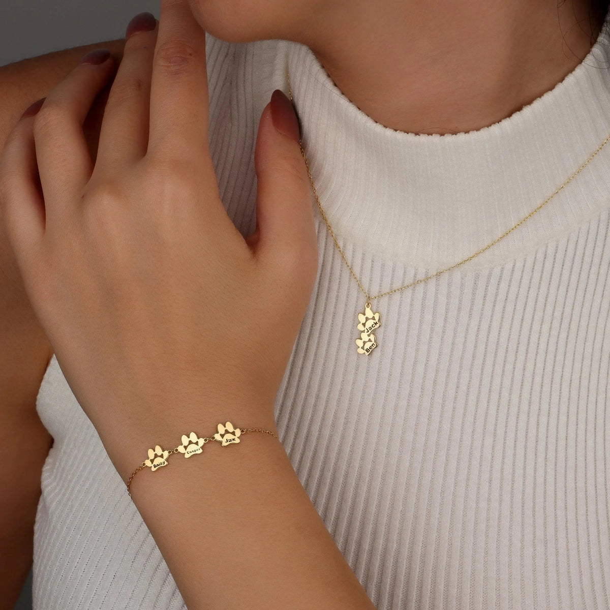 Bracelet personnalisé patte et prénom — photo 8