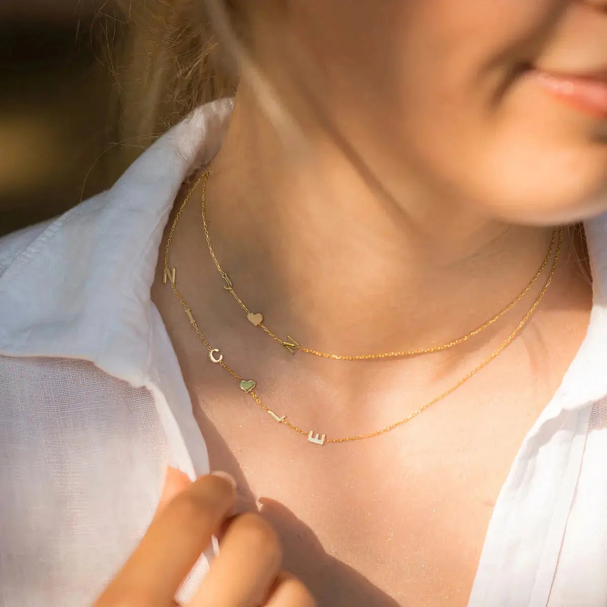 Collier personnalisé avec initiales latérales — photo 10
