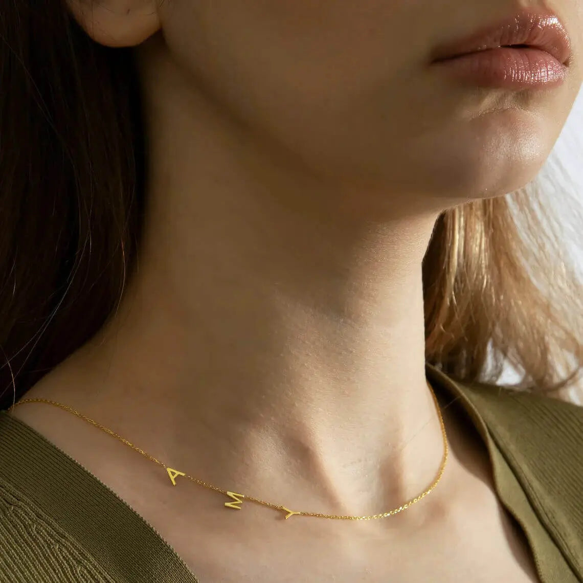 Collier personnalisé avec initiales latérales — photo 12