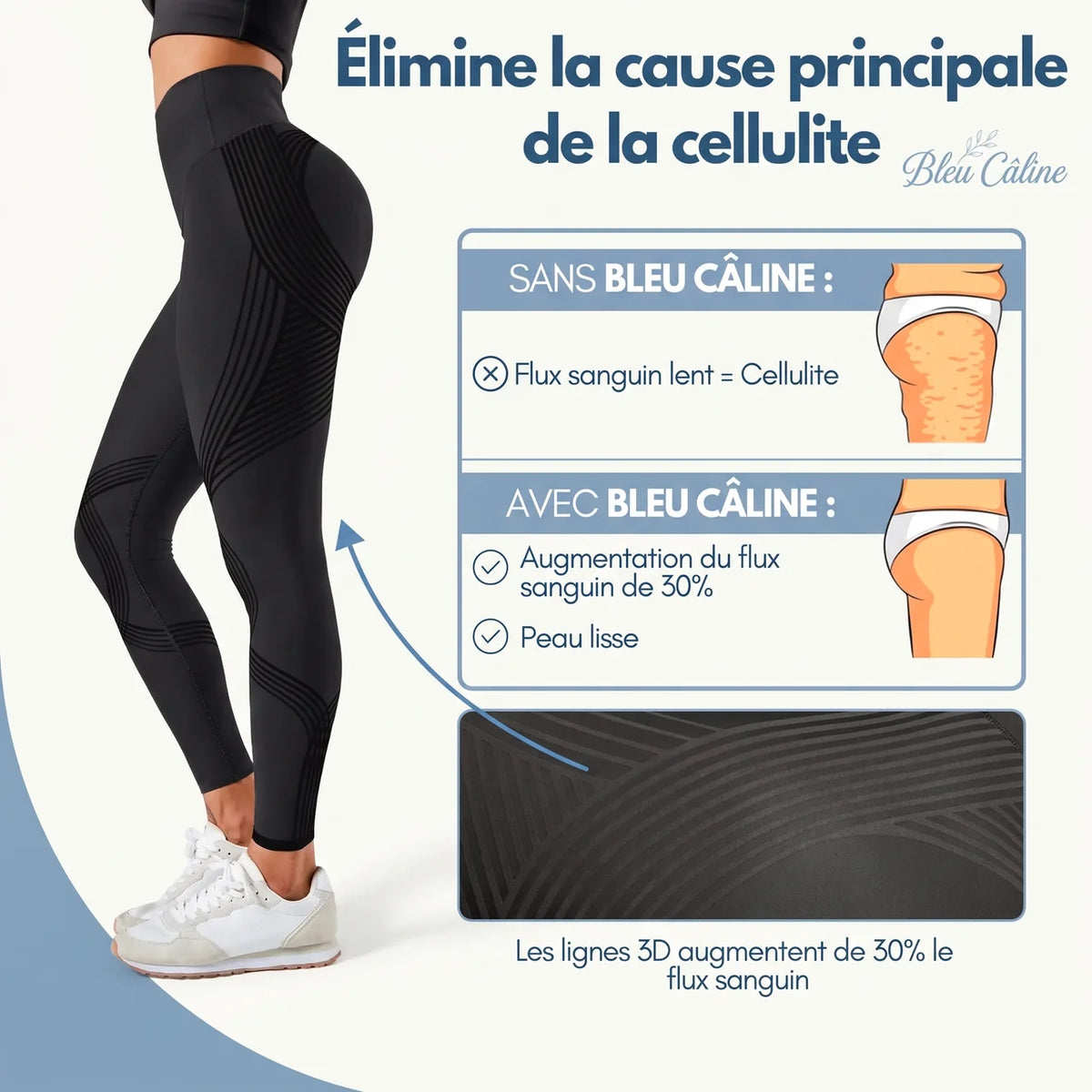 Legging Sculptant 3D - Bleu Câline™ !
