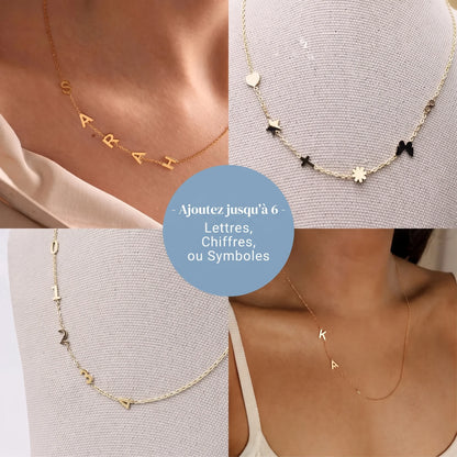 Collier personnalisé avec initiales latérales